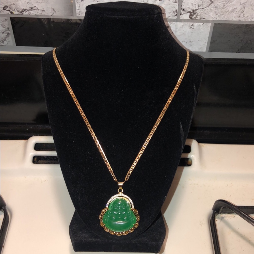 Chinese budda jade necklace